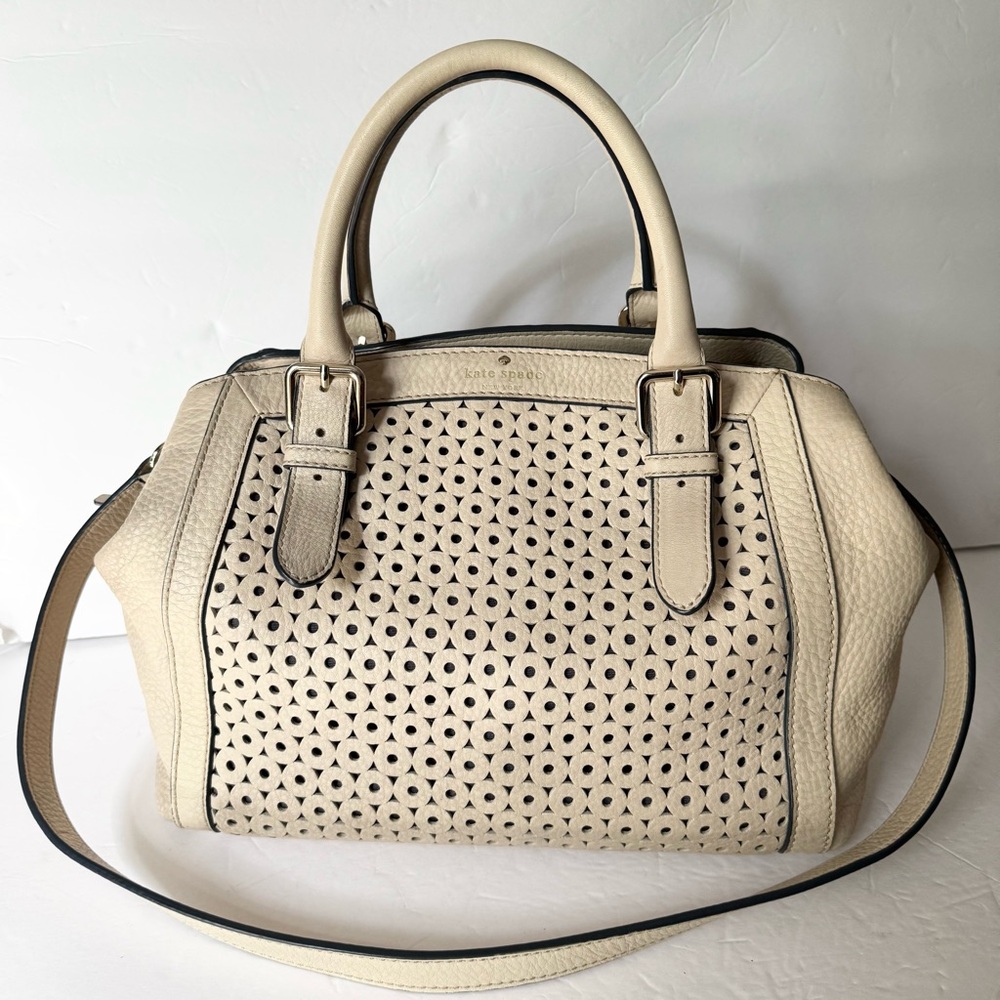 kate spade New York Mercer Isle Sloan Satchel Beige Leather - Picture 3 of 16